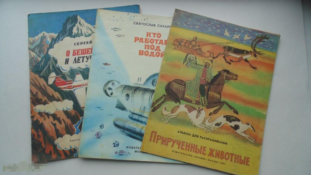Детские книжки О бешеной горе..., Кто работает под водой. прирученные животные (раскраска)