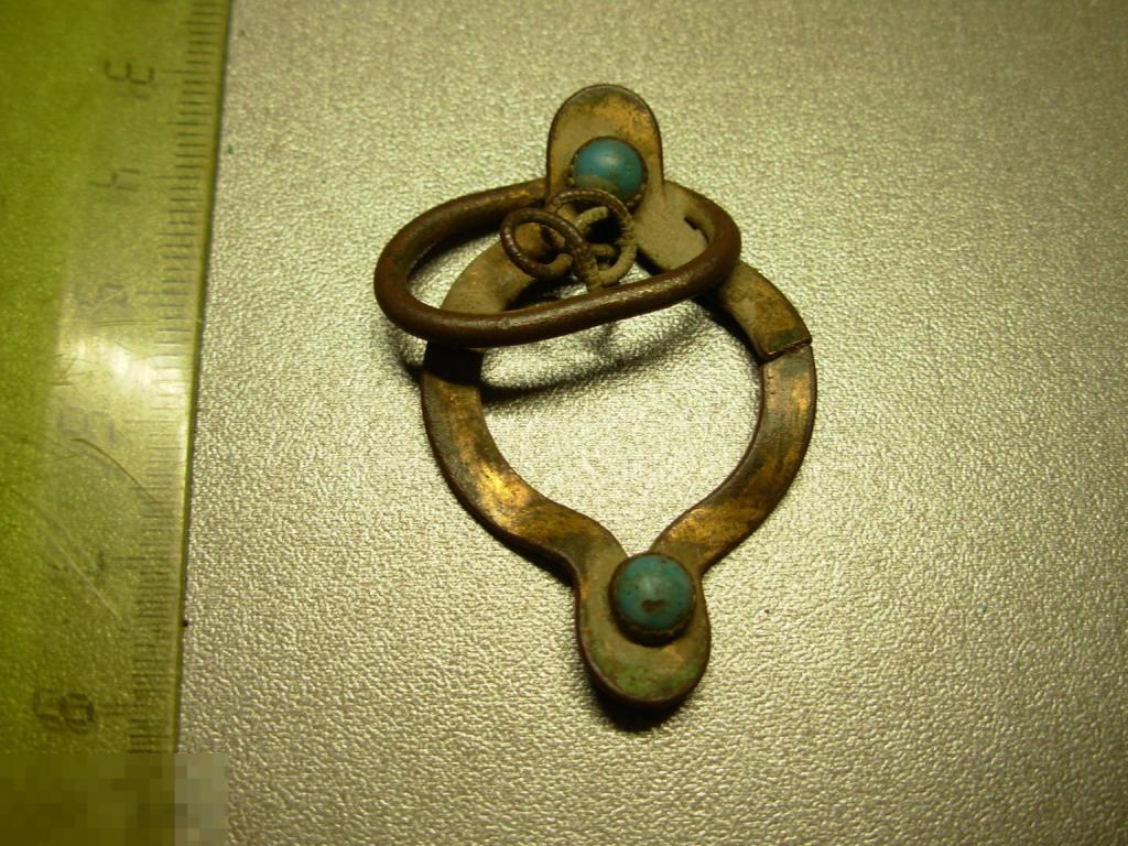 Накладка брошь ажурная с камнями бронза 19-20 век Оригинал