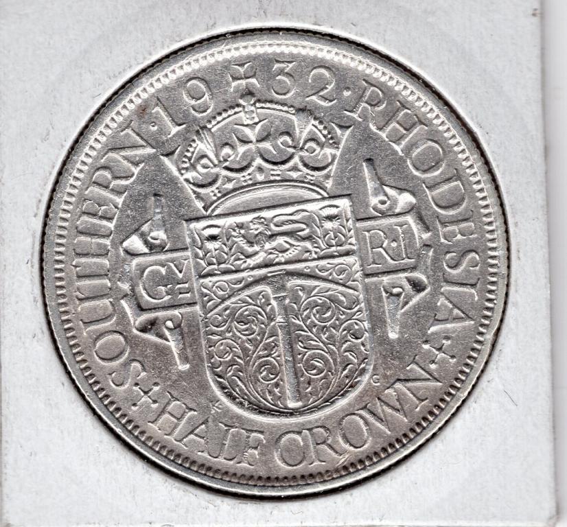 1/2 кроны - Южная Родезия - 1932 - Георг V - серебро 925 - KM#5