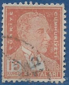 Турция. 1954. Кемаль Ататюрк (1961-1962). Used. Разновидность.