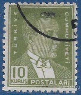 Турция. 1954. Кемаль Ататюрк (1961-1962). Used. Разновидность.