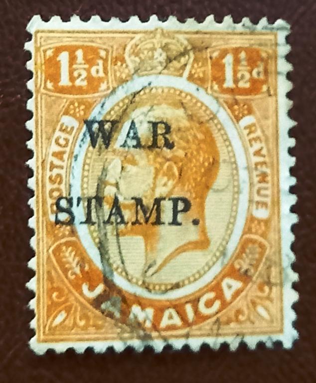 Ямайка Британская колония 1916 год  Стандарт Король Георг V Гаш+