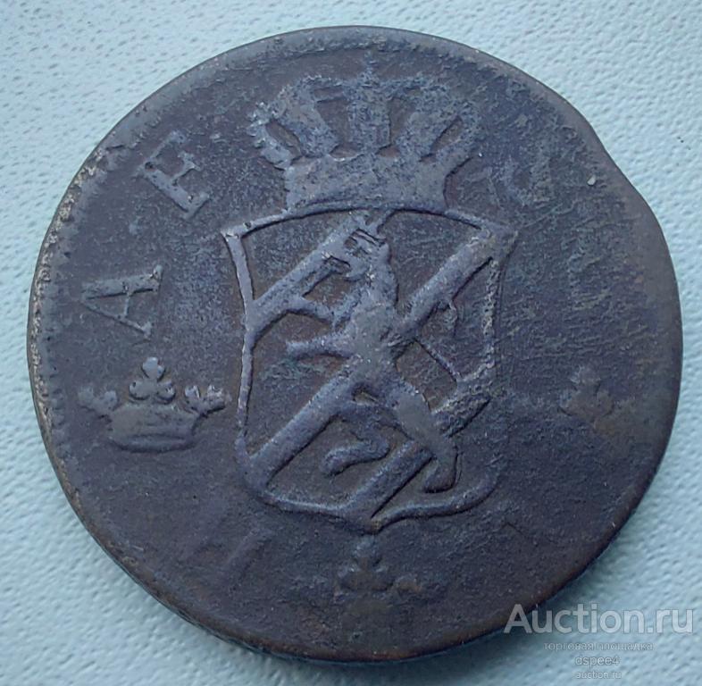 Швеция 2 эре 1767 Адольф Фредерик крупная медь