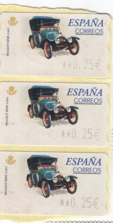 2003  Испания Ретро автомобиль Пежо "Беби" Самоклейка 3м **