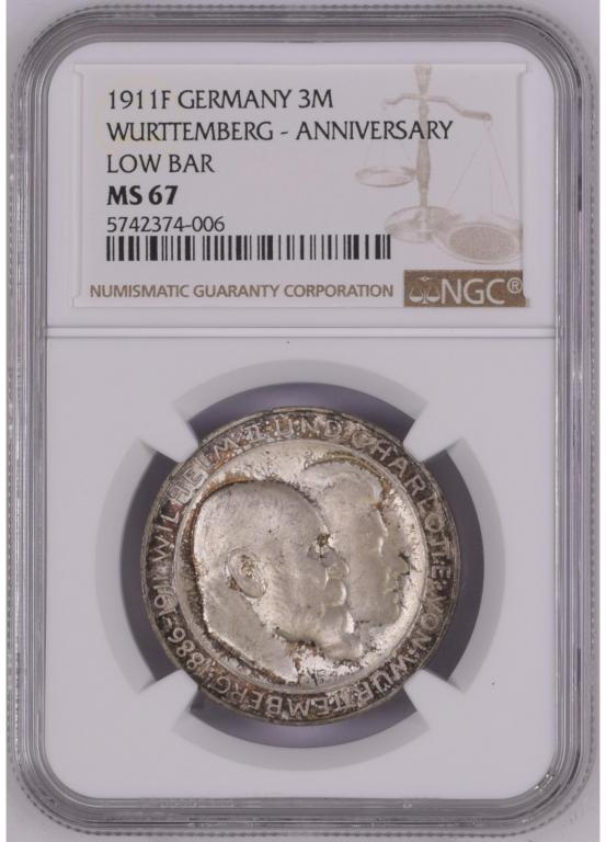 3 МАРКИ 1911 NGC MS67