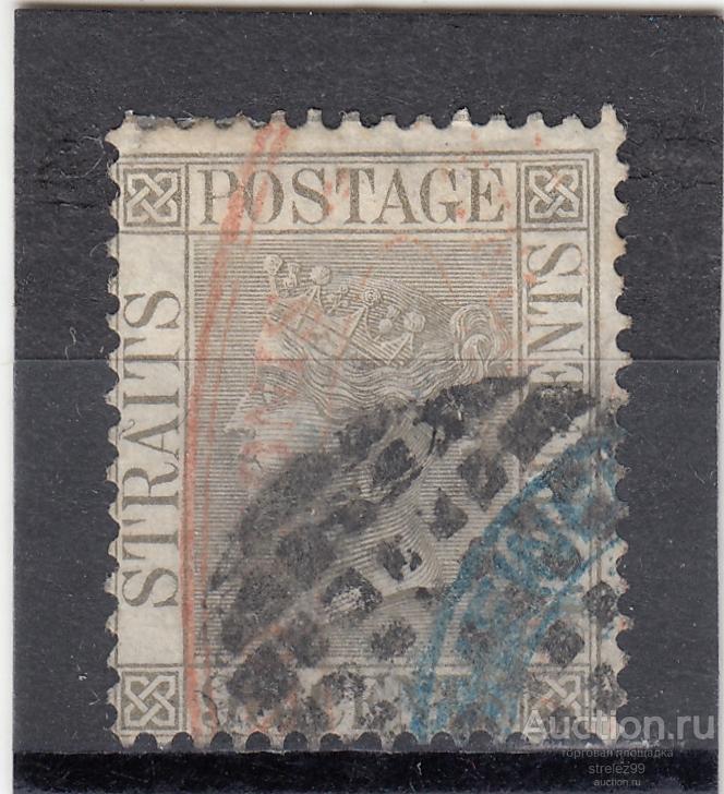 STRAITS  SETTLEMENTS СТРАЙТ СЕТТЛЬМЕНТС Королева Виктория № 18а Гаш. 1867  65 Евро