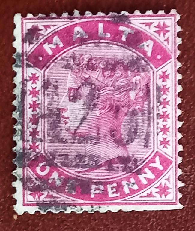 Мальта Британская Колония 1885 год Королева Витория Гаш+3