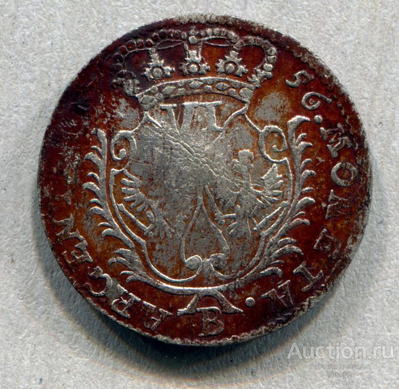 Бранденбург Пруссия 1756 год VI грошей шостак серебро  Фридрих II