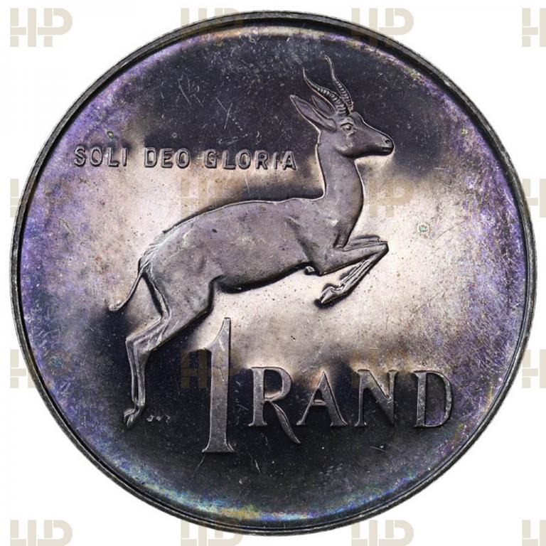 ЮАР 1 ранд 1988 Серебро в слабе ННР PF 64 ТОП!