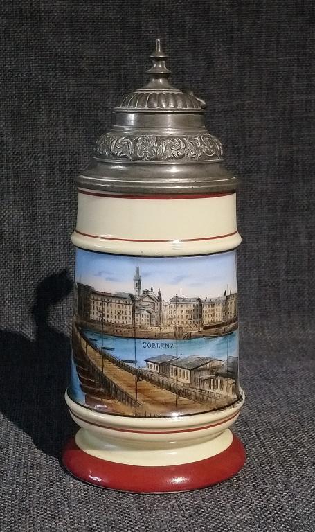 0,4л Старинная пивная кружка фарфор литофания Германия 1920