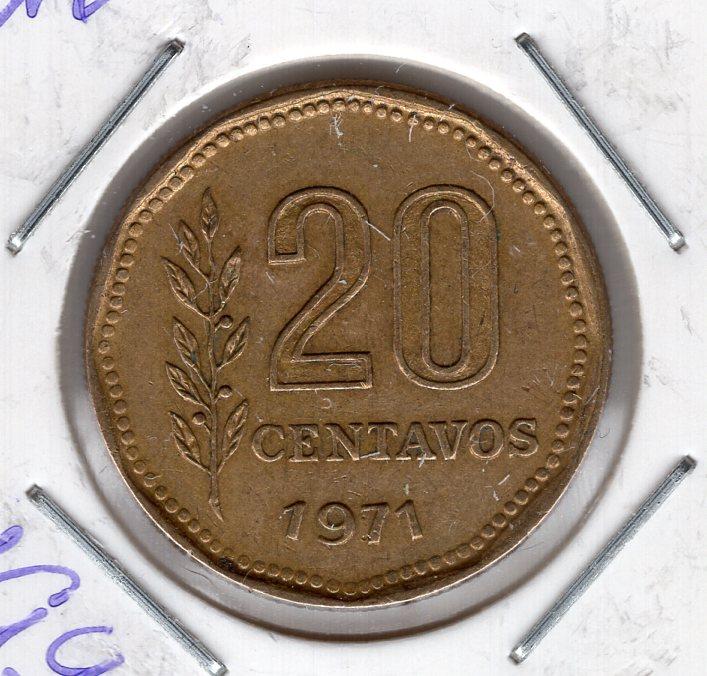 20 сентаво - Аргентина - 1971 - KM#67