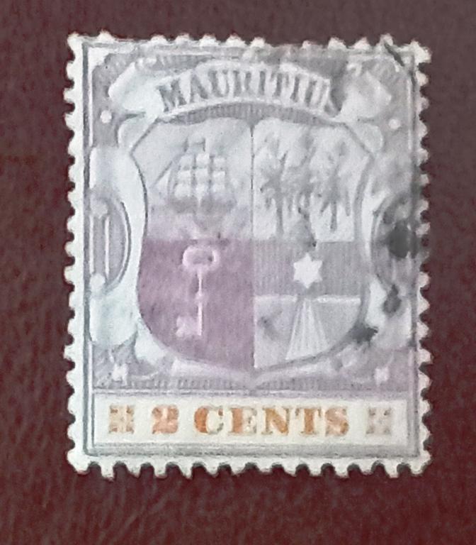 Маврикий Британская Колония 1897 год Герб острова Королева Виктория Гаш+