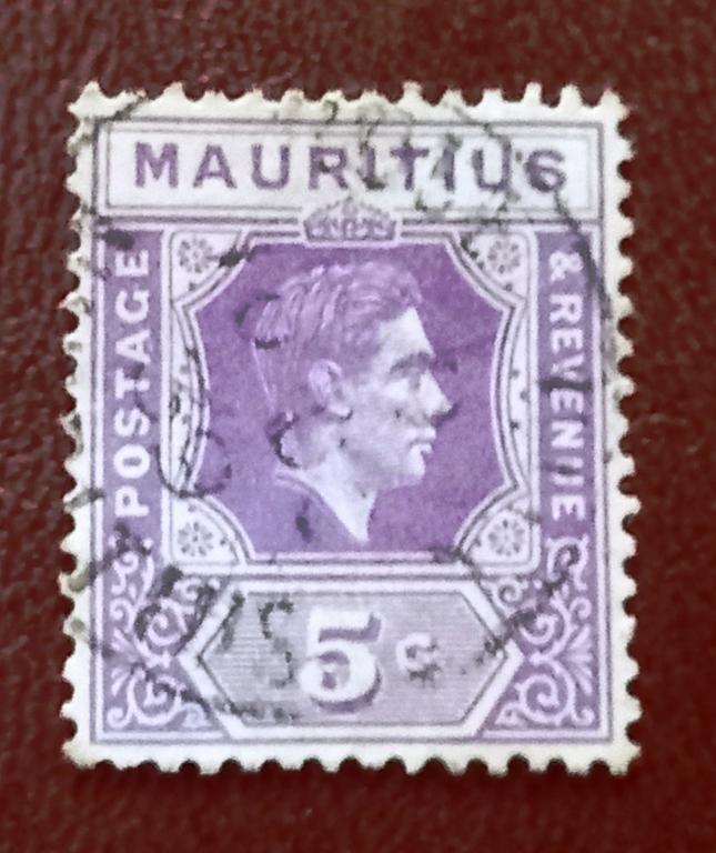 Маврикий Британская Колония 1943 год Стандарт Король Георг VI  Гаш +