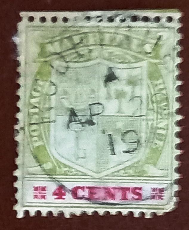 Маврикий Британская Колония 1910 год Герб острова Королева Виктория Гаш+