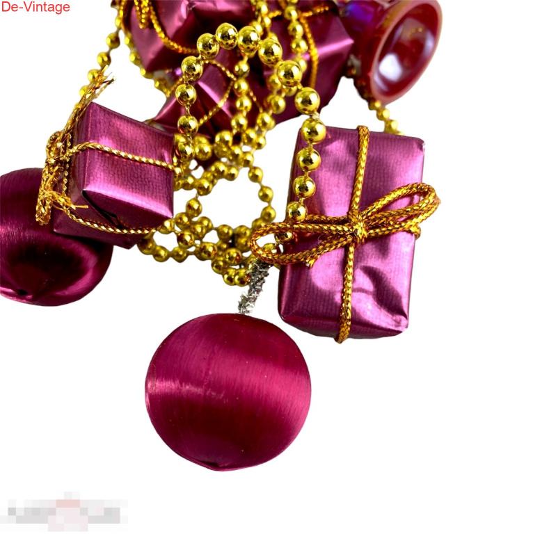 Украшение новогоднее для елки и дома, Елочная цепочка (в розовом цвете). Германия