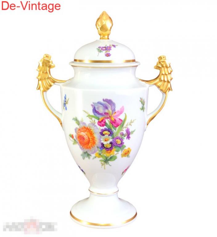 Ваза для цветов с крышкой Royal Tettau, фарфор, коллекционная, настольная, немецкая