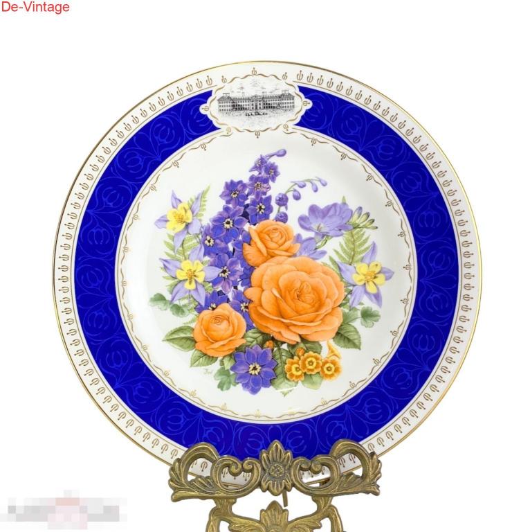 Декоративная тарелка Цветочная выставка, Royal Worcester. Англия, фарфоровая, коллекционная