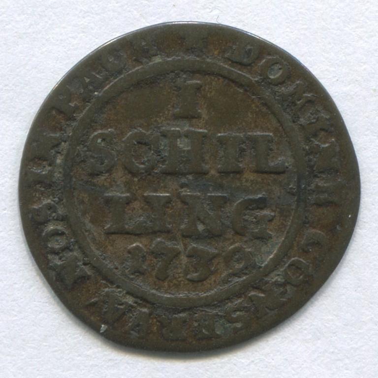 ШВЕЙЦАРИЯ/ЦЮРИХ 1 ШИЛЛИНГ 1739 F