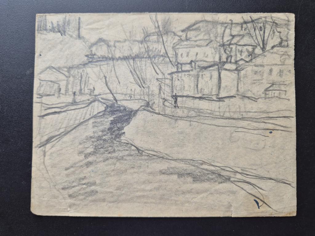 Мухин С.Г. (1891-1972) "Городской пейзаж. Рисунок 2"