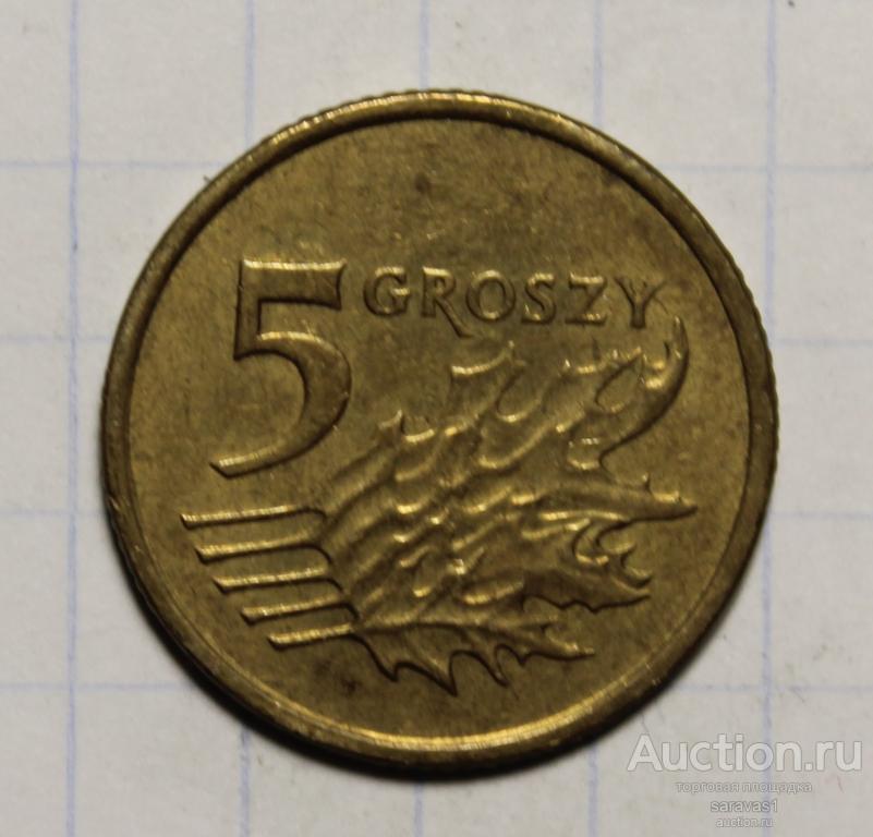 Польша 5 грошей 2002 Y#278.