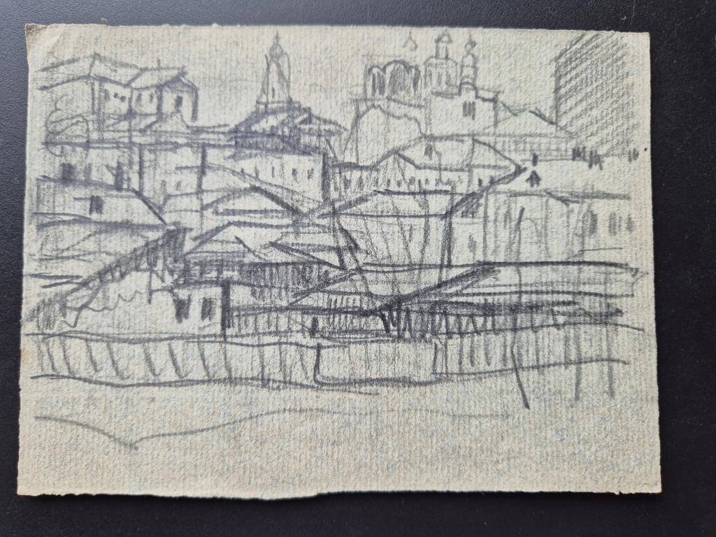 Мухин С.Г. (1891-1972) "Городской пейзаж. Рисунок 1"