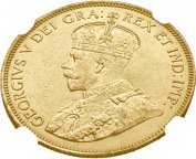 Канада. 10 Долларов 1914 г. Золото. 16.72 г*0.900 0.4838 oz. СЛАБ NGC MS 63!