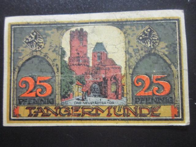 ГЕРМАНИЯ НОТГЕЛЬД  25  ПФЕННИГОВ  TANGERMUNDE