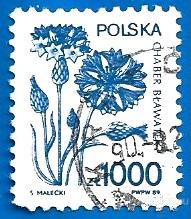 Польша 1989 MiNr 3246. Стандарт. Цветы (1/5) (0.5 €/ 0.25 $) U