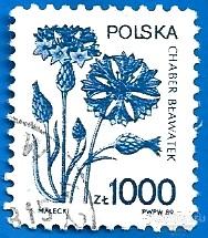 Польша 1989 MiNr 3246. Стандарт. Цветы (1/5) (0.5 €/ 0.25 $) U