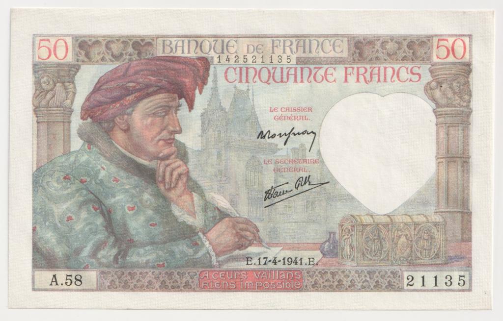50 Франков 1941 Франция UNC