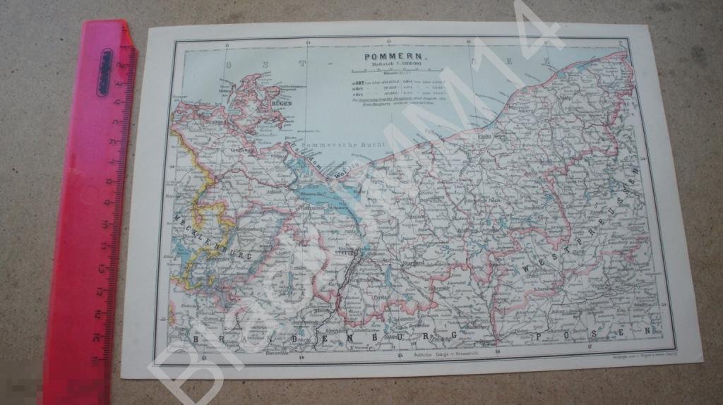 1892 г. Карта Померания Познань