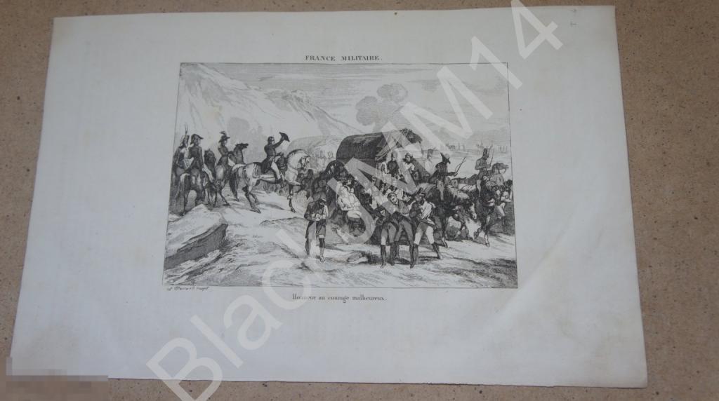 1838 г. Гравюра История французской армии Наполеон приветствует мужество австрийцев