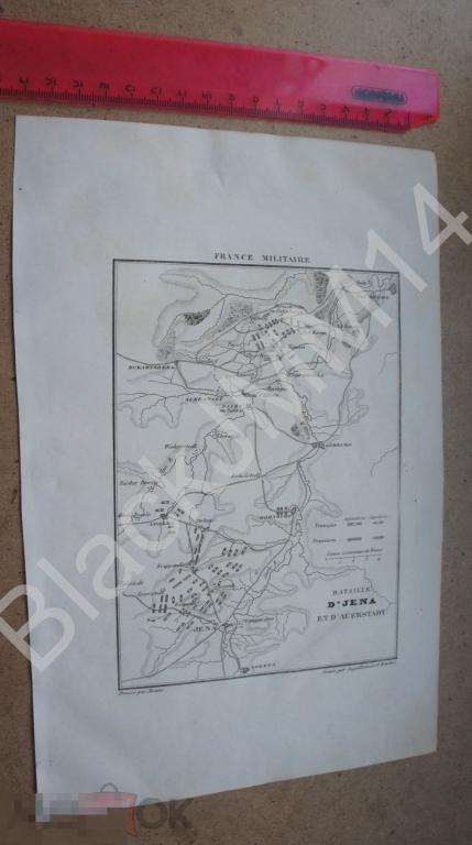 1838 г. Карта История французской армии Битва при Йене Наполеон Пруссия