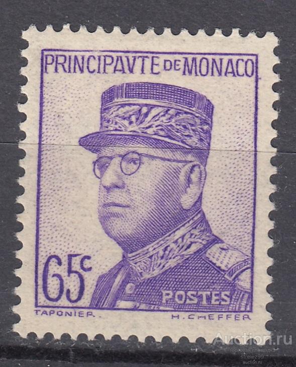 MONACO  МОНАКО  Князь Луи  1938 г № 172 Сост** 40 Евро  MNH