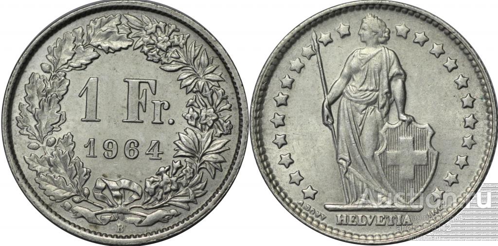 Швейцария 1 франк 1964 (арт 4225)