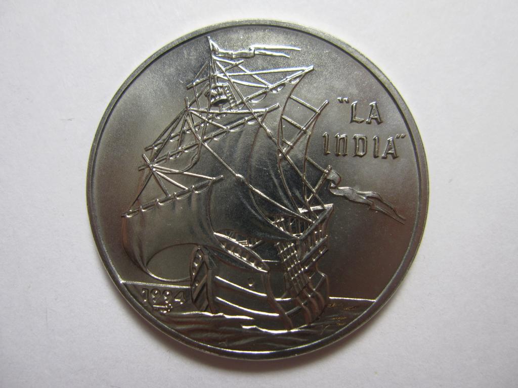 КУБА 1 песо 1994 Корабль LA INDIA UNC! Тираж 2500 штук! №3