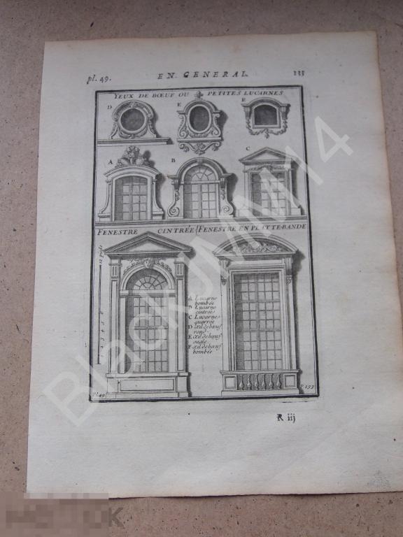 1720 г. Гравюра Архитектура Джакомо да Виньоле  Окна Колонны Рамы