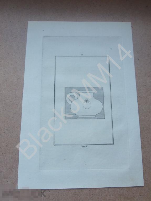 1788 Гравюра на меди д'Анкарвиль Античные древности Греческие Римские Ваза Сосуд