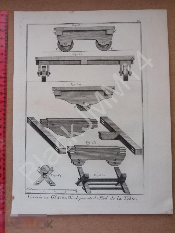 1779 г. Гравюра на меди Стекло Стекольное производство Тележка Доставлять