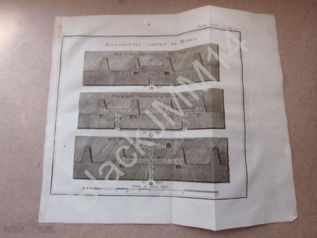 1771 Гравюра Вобан Нападение Защита укреплений Разные виды мин Саперные работы