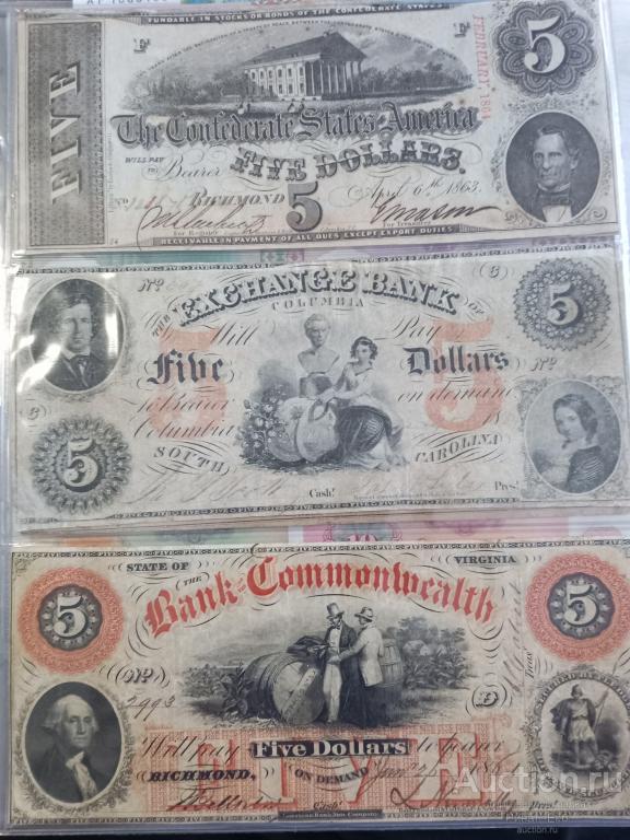5 долларов США, эксчейндж банк,1854
