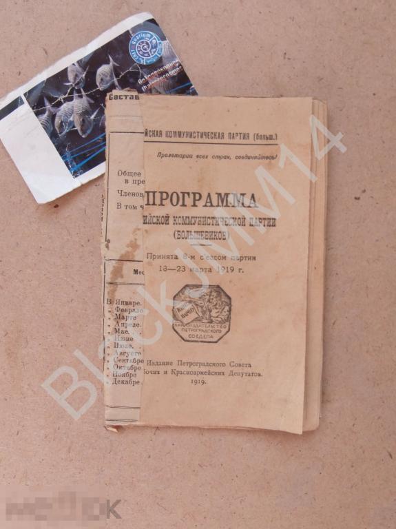 1919 г. Программа российской коммунистической партии большевиков