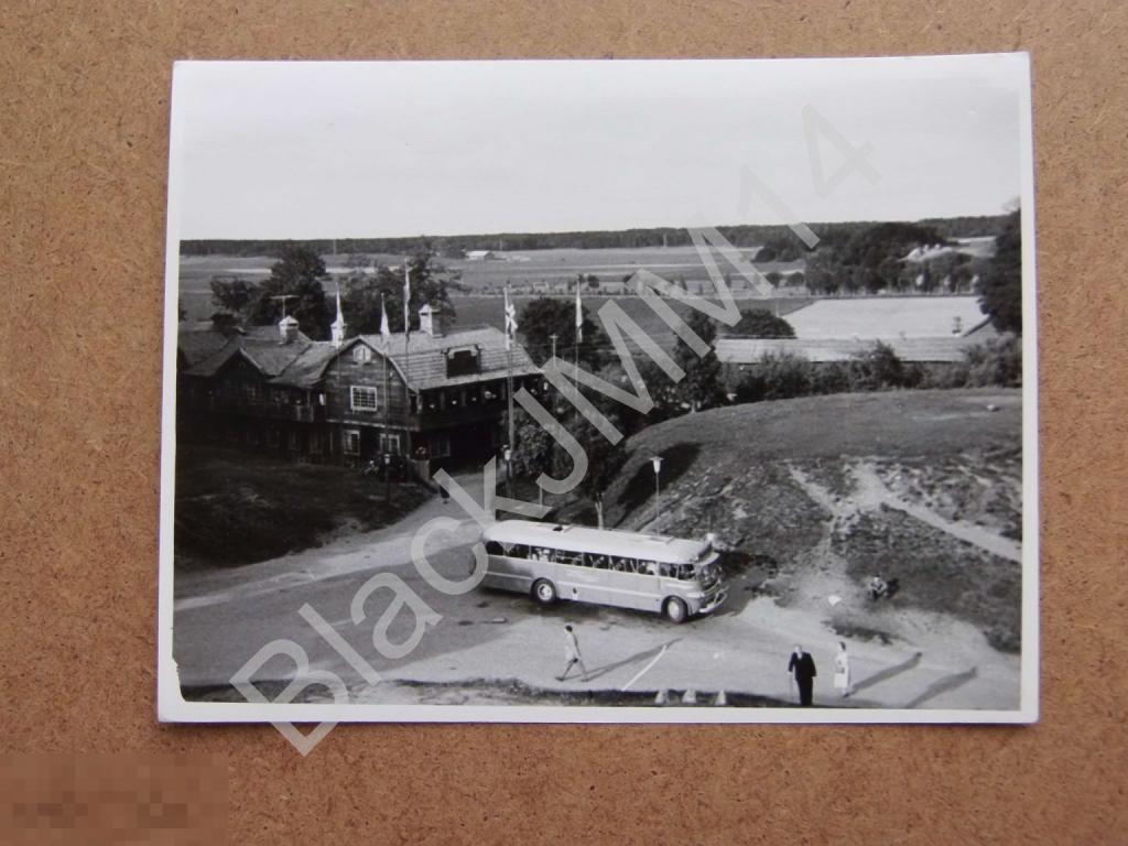 1950-е г. Фотография Фото Европа Швеция Старая Упсала Автобус