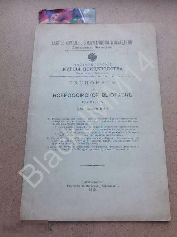 1913 г. Экспонаты на всероссийской выставке в Киеве Инструкторские курсы птицеводства