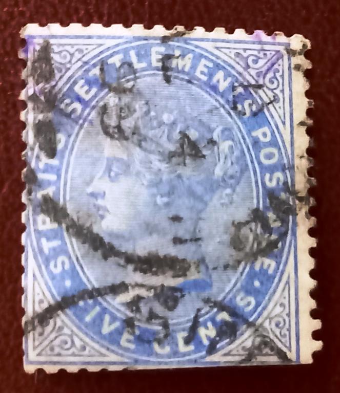 Стрейтс - Сетлментс Британская Колония 1883 год Стандарт Королева Виктория  Гаш+