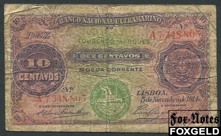 Мозамбик Португальская Восточная Африка 10 сентаво 1914  aVG P:59 А7348803
