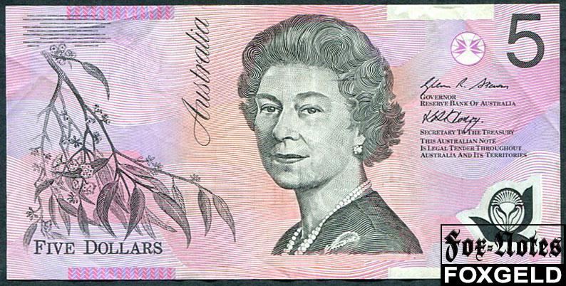Австралия RESERVE BANK 5 долларов 2007  P:57e GL