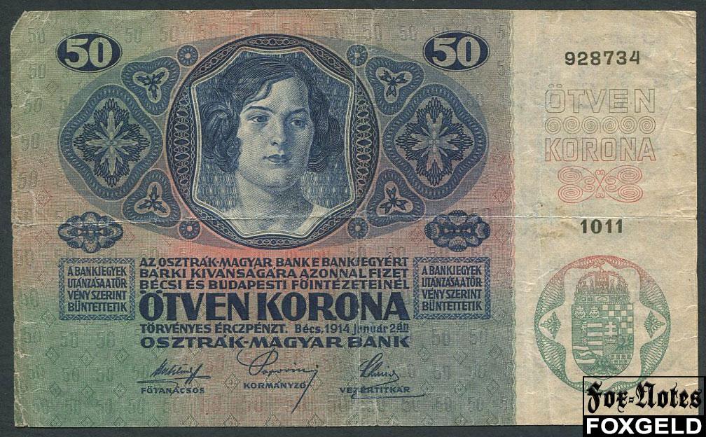 Австро-Венгрия 50 крон 1914   P:15 / KK122 1011