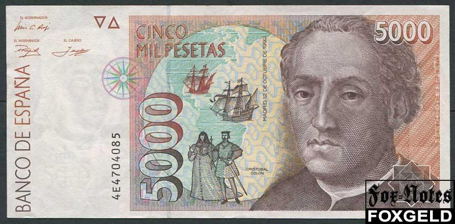 Испания 5000  песет 1992 (1996) VF++ P:165  4E