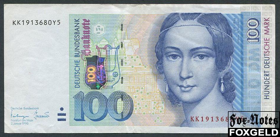 ФРГ Deutsche Bundesbank  100 марок 1996   Ro:310b KK Y5